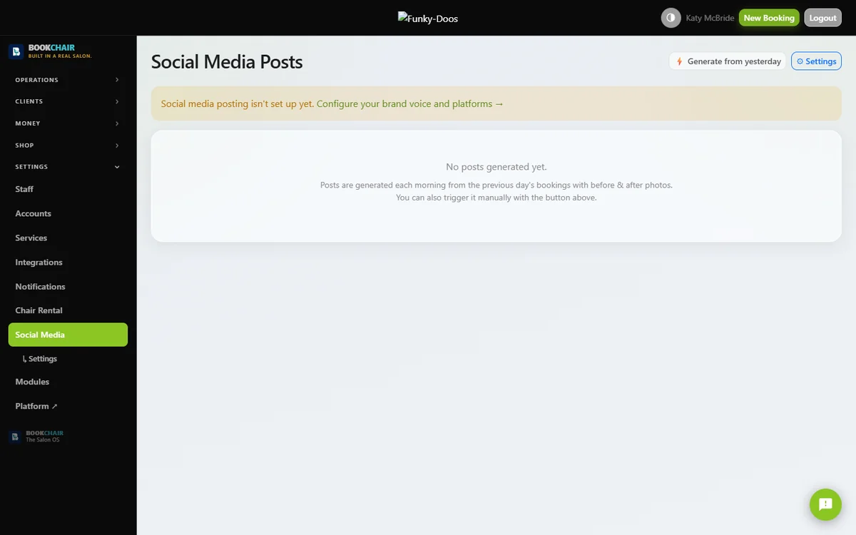 Bookchair social media post generator
